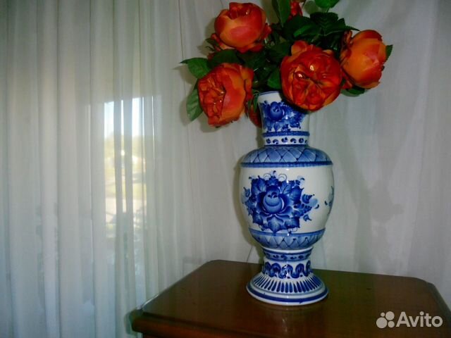 Гжель фарфор авторская ваза 