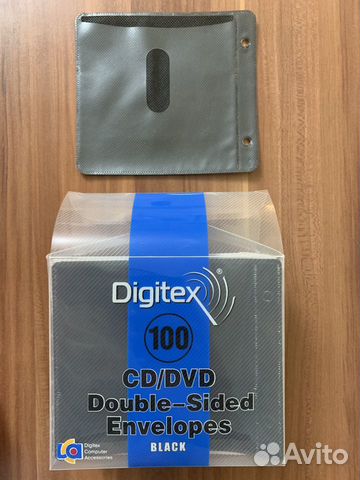 Новые конверты Digitex для CD/DVD (100 шт.) черные Новые конверты Digitex для CD/DVD (100 шт.) черные