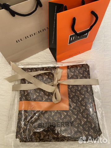 Платок шелк Burberry оригинал, нов сезон, шоколад Платок шелк Burberry оригинал, нов сезон, шоколад