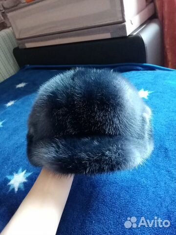 Шапка из голубой норки