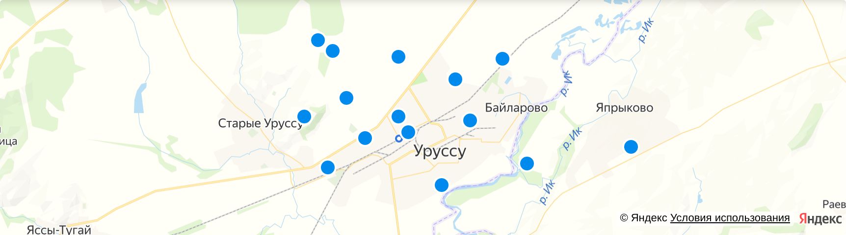 Уруссу карта со спутника