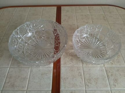 Хрустальный салатник Crystal Bohemia (Чехословакия