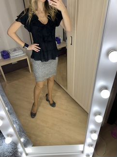 Туфли, юбки, блузка