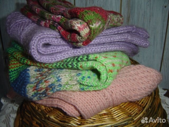 Носки тёплые, вязаные вручную