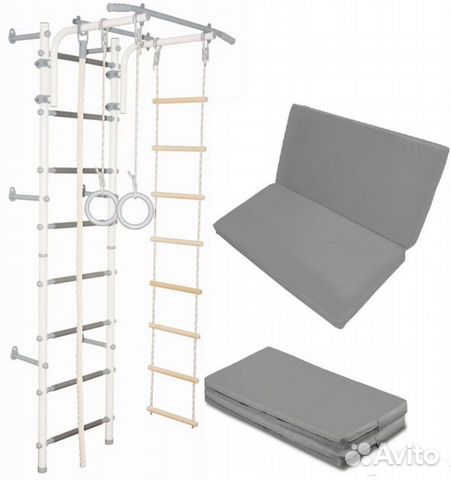 Детская шведская стенка + мат (пастель)