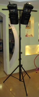 Светомузыка Сканеры Роллер 2шт Gobo Mic DMX Штатив