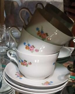 Чайный сервиз СССР 6 кружек + 6 блюдцев