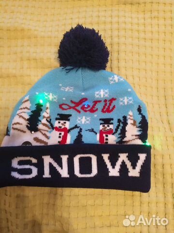 Новогодняя шапка детская мигающая