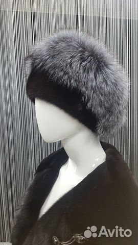 Шапка норковая с чернобуркой шн-61