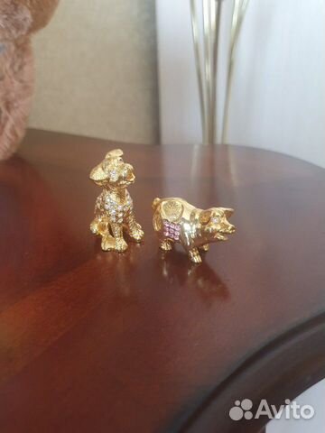 Статуэтки год собаки/год свиньи 2 шт маленькие