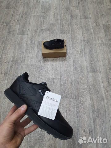 Кроссовки Reebok Classic черные женские кожаные ри