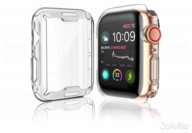 Силиконовый чехол для Apple Watch 40mm, прозр-ый