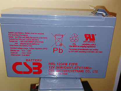 Аккумулятор CSB HRL-1234W 12V 9A