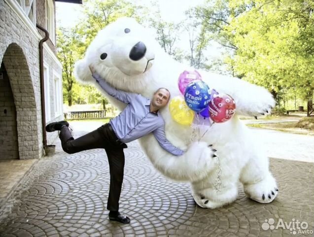 Ростовая кукла аниматор Белый Мишка