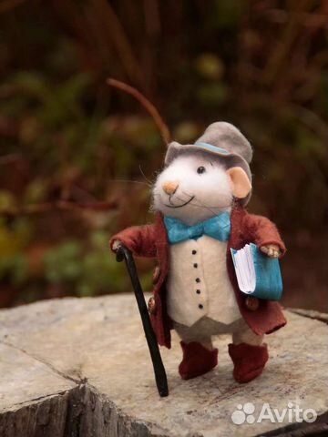 Игрушка ручной работы мышонок-джентльмен