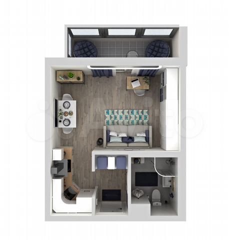 Квартира-студия, 25,3 м², 13/15 эт.