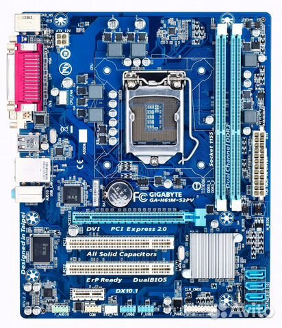 Материнская плата gigabyte GA-H61M-S2PV бу без пла