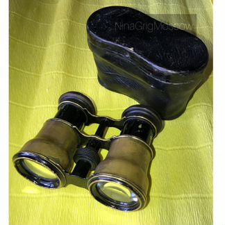 Антик бинокль Jumelle Russe в футляре. 1900е гг