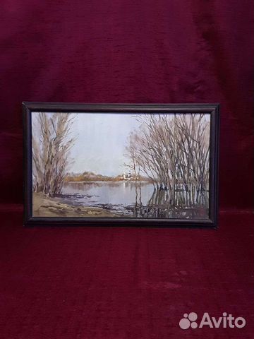 Картина в раме. Холст масло. Подпись художника