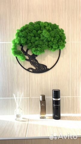 Панно из мха картина интерьерная древо жизни