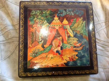 Шкатулка, лаковая миниатюра Мстёра Ермак винтаж сс