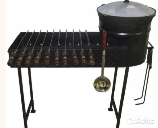 Мангал с печью для казана