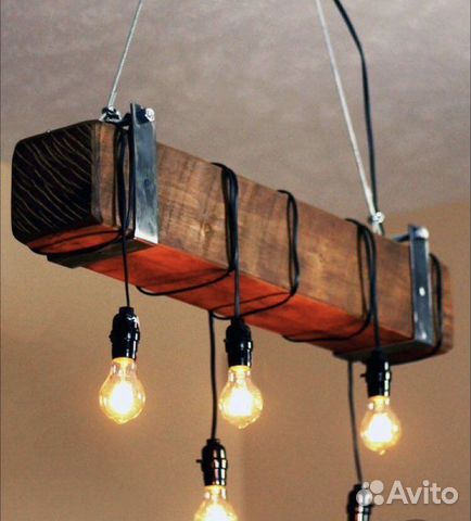 Светильник из натурального дерева