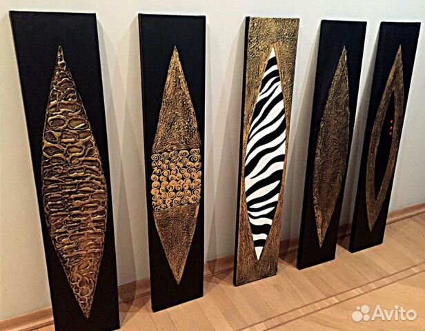 Дизайнерская Коллекция из 5 картин (холст, масло)