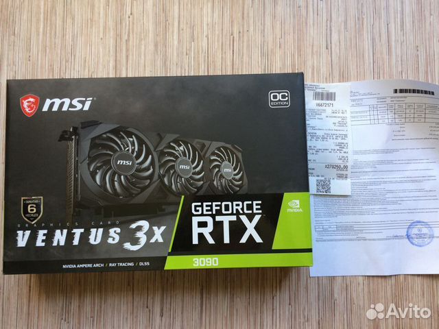 Видеокарта MSI nvidia GeForce RTX 3090 ventus 3xOC