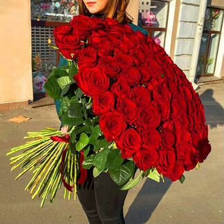 101 высокая роза 80,70,60см Доставка