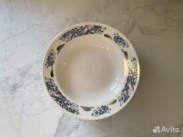 Тарелки зик Конаково Снегири СССР фаянс 6 шт