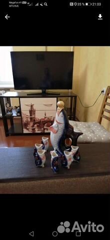 Графин и 6 стаканчиков в форме рыбок