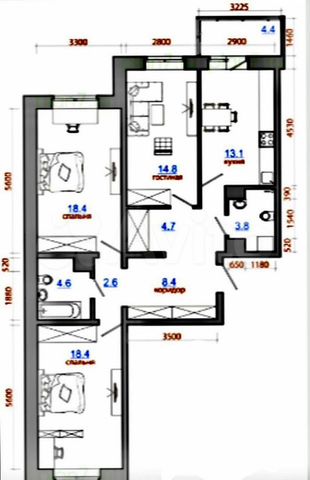 3-к. квартира, 76,9 м², 4/10 эт.