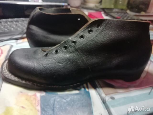 Лыжные ботинки кожаные