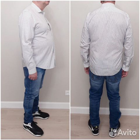 Деловая рубашка Calvin Klein прямого кроя,XL/54