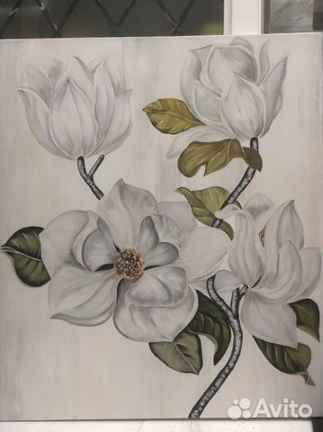 Картина маслом ручной работы Цветы Магнолии