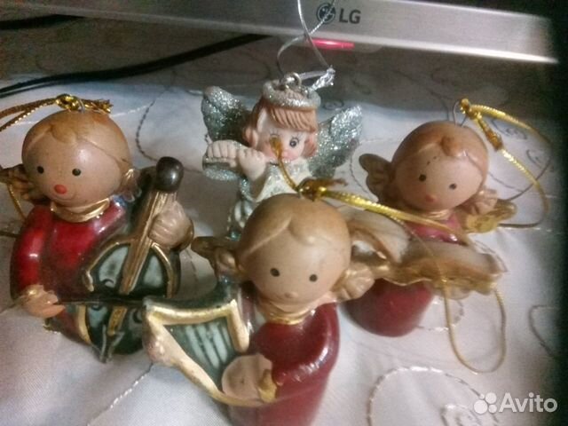 Бусы Дед Мороз Ангелы Свечи Ёлочные Игрушки