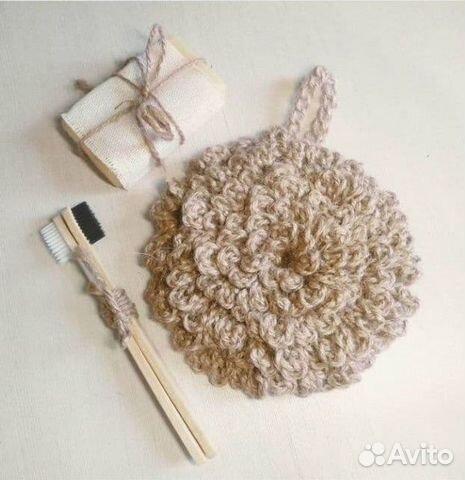 Эко-мочалка для тела из джута