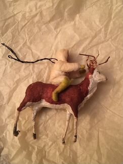 Елочные игрушки СССР. Якут на олене. Ненец на олен