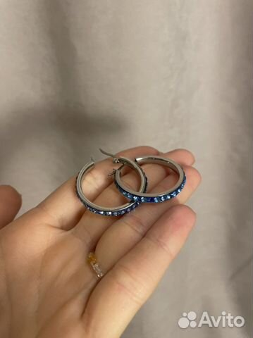 Серьги кольца серебро