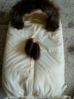 Конверт на овчине с комбинезоном и шапочкой