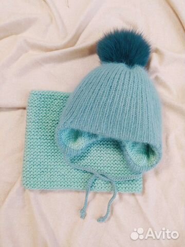 Комплект шапка и шарф, детская шапка, теплая шапка