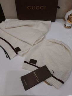Комплект новый Gucci шапка и шарф