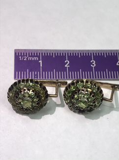 Золотые серьги 583 пр с демантоидами