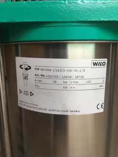 Насос wilo Multivert MVI 208-1/25/E/3-400-50-2