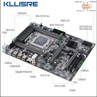 Материнская плата Kllisre X79+XeonE5 2689+16гб Озу