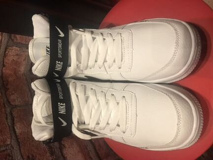 Кроссовки зимние nike на меху белые