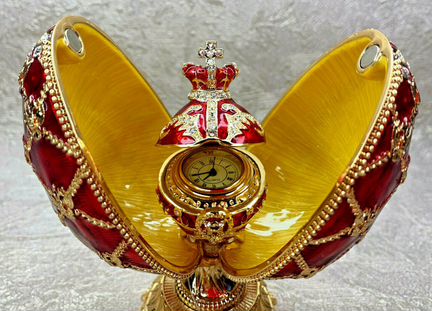 Яйцо Императорское Фаберже с Часами в Короне