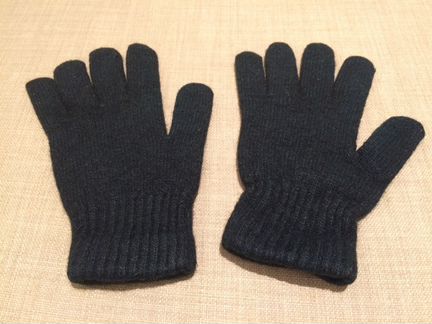 Перчатки черные, трикотажные, шерсть ангора