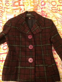 Пиджак Sandro (жакет) бордовый, тёплый